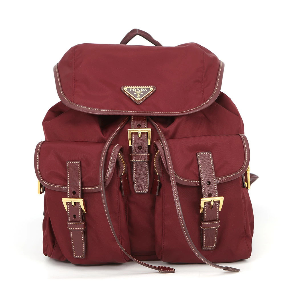 Prada Backpack Triangle Saffiano Leather Bag